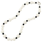 Cosmopolitan Jet Glass Pearl and Mountain Jade Beaded Statement Necklace