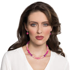 Joyous Light Pink Czech Glass Drop Pierced Earrings