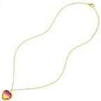 Tenderness Pink and Yellow Two Tone Crystal Heart Pendant