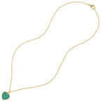 True Love Teal Druzy Effect Gold Tone Heart Pendant