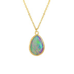 Serendipity Purple Opalescent Teardrop Gold Tone Pendant