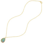 Serendipity Purple Opalescent Teardrop Gold Tone Pendant