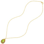 Serendipity Red Opalescent Teardrop Gold Tone Pendant