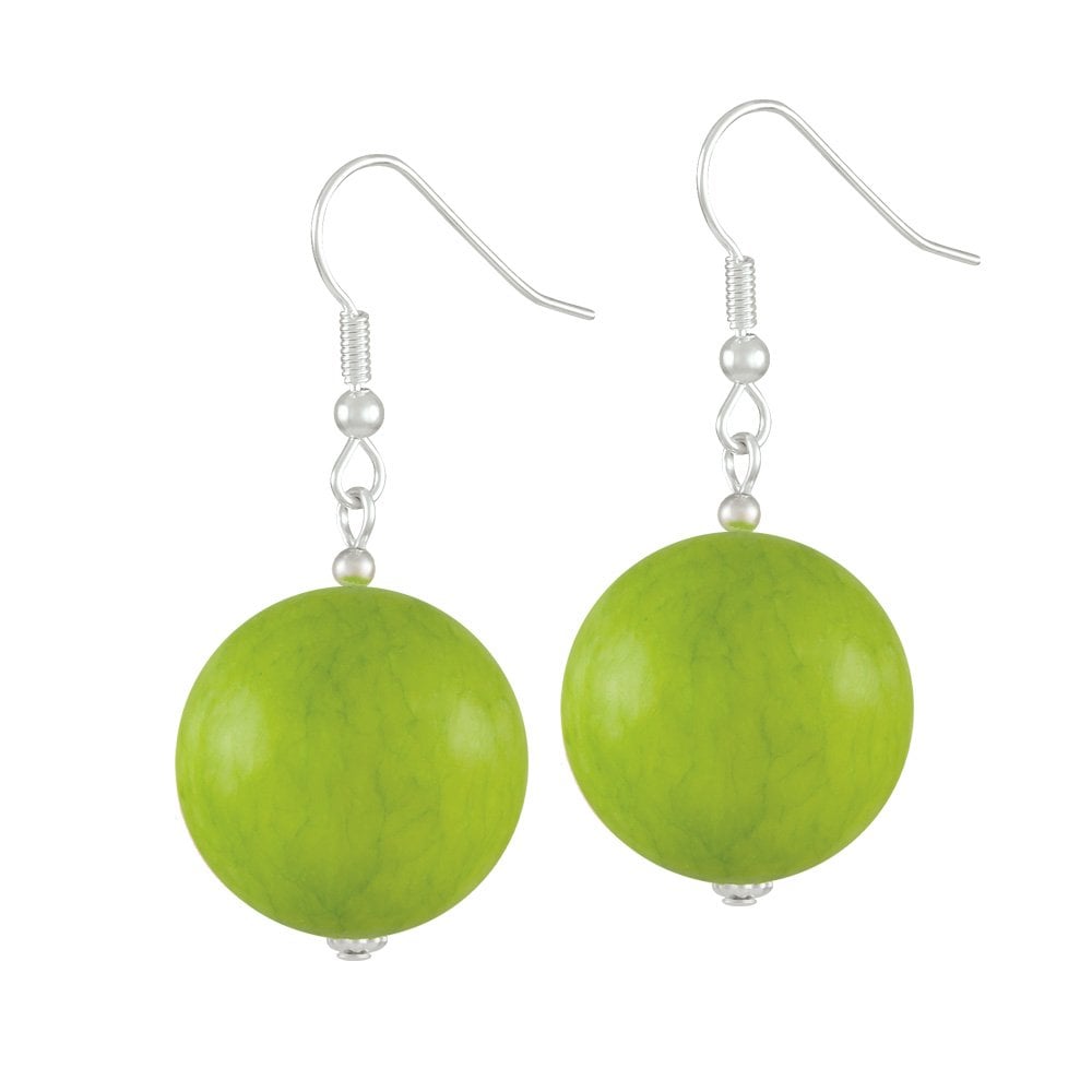 Vanity Lime Green Mountain Jade Drop Pierced Earrings