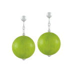 Vanity Lime Green Mountain Jade Drop Screw Back Clip On Earrings