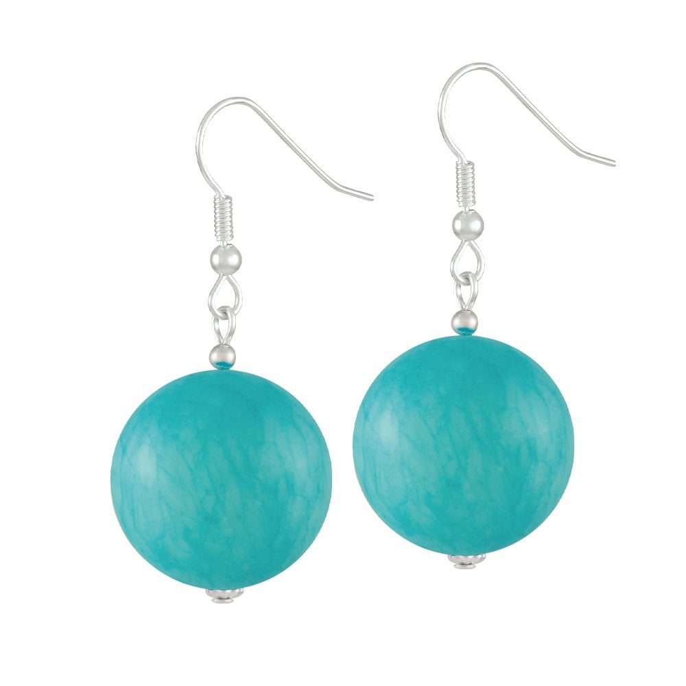 Vanity Turquoise Mountain Jade Drop Pierced Earrings