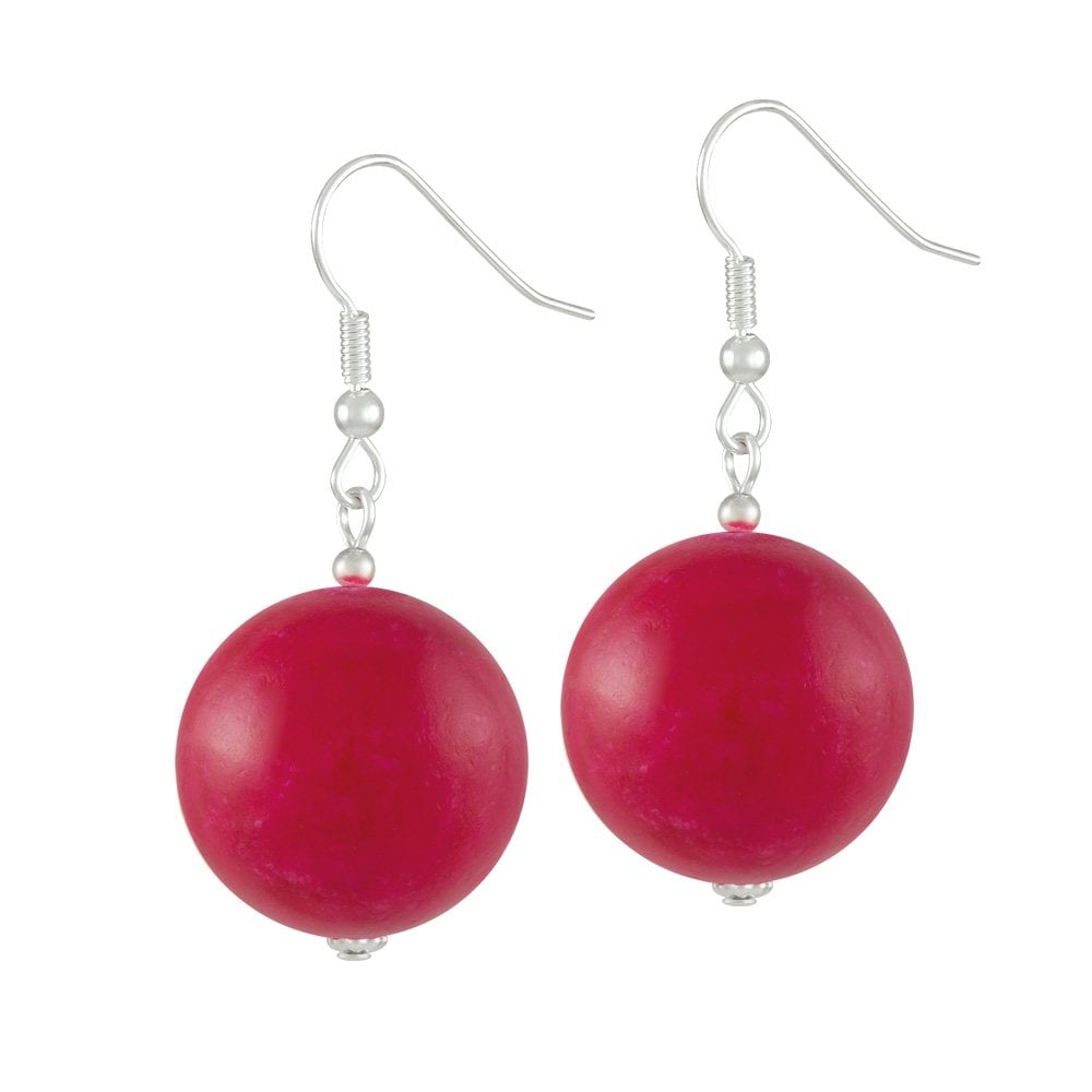 Vanity Red Mountain Jade Drop Pierced Earrings