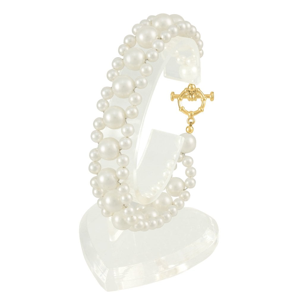 Adorn White South Sea Shell Pearl Bracelet (Gold)
