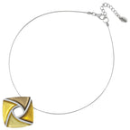 Kite Shades of Gold Silvered Resin and Steel Pendant Necklace