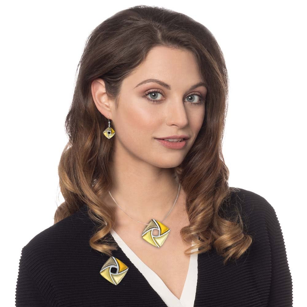 Kite Shades of Gold Silvered Resin Brooch