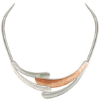 Unity Two Tone Rose Gold Enamel Statement Silver Tone Necklace