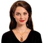 Naturelle Tiger's Eye Cluster Gold Tone Pendant