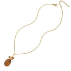 Naturelle Tiger's Eye Cluster Gold Tone Pendant