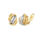Twinned Classic High Gloss Two Tone Gold and Silver Clip On Earrings