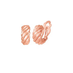 Mirage Classic High Gloss Rose Gold Tone Half Hoop Clip On Earrings