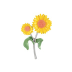 Maximilian Sunflower Yellow Enamel Flower Brooch