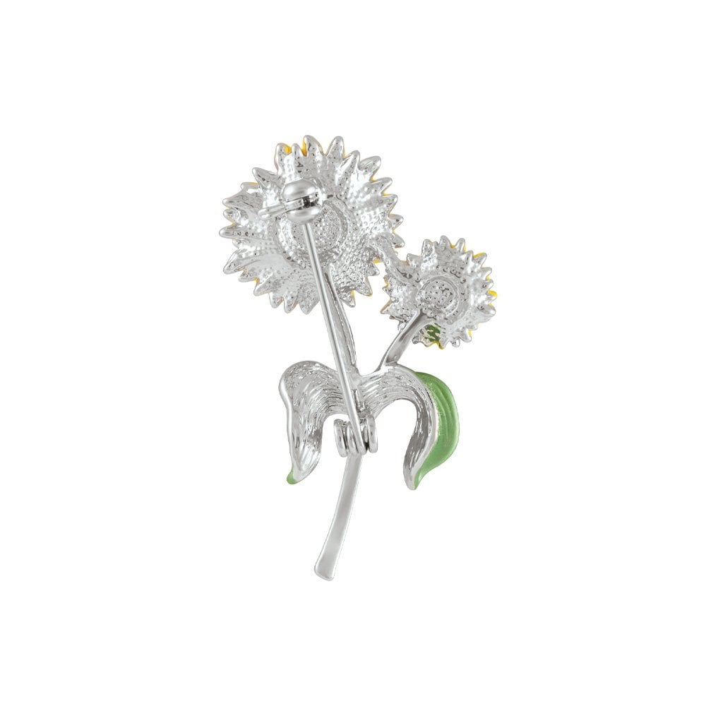 Maximilian Sunflower Yellow Enamel Flower Brooch