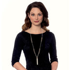 Astound Two Tone Long Statement Tassel Necklace