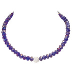 Majestic Royal Blue Crystal Statement Beaded Necklace