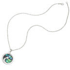 Shooting Star Paua Shell and Crystal Silver Tone Pendant