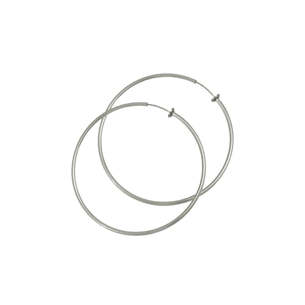 Hoopla 25mm Silver Tone Stainless Steel Clip On Hoop Earrings