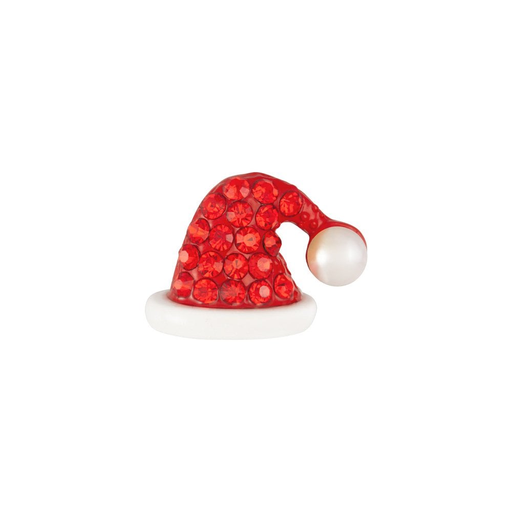 Santa's Hat Red Crystal and Enamel Lapel Pin