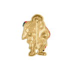 Santa's List Multi Coloured Enamel Gold Tone Brooch