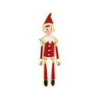 Elvis the Elf Red Enamel Gold Tone Brooch