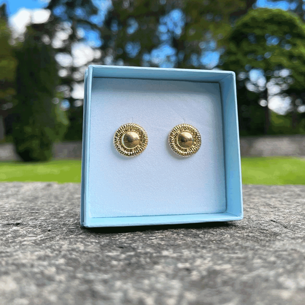 Finesse Gold Tone Classic Stud Pierced Earrings