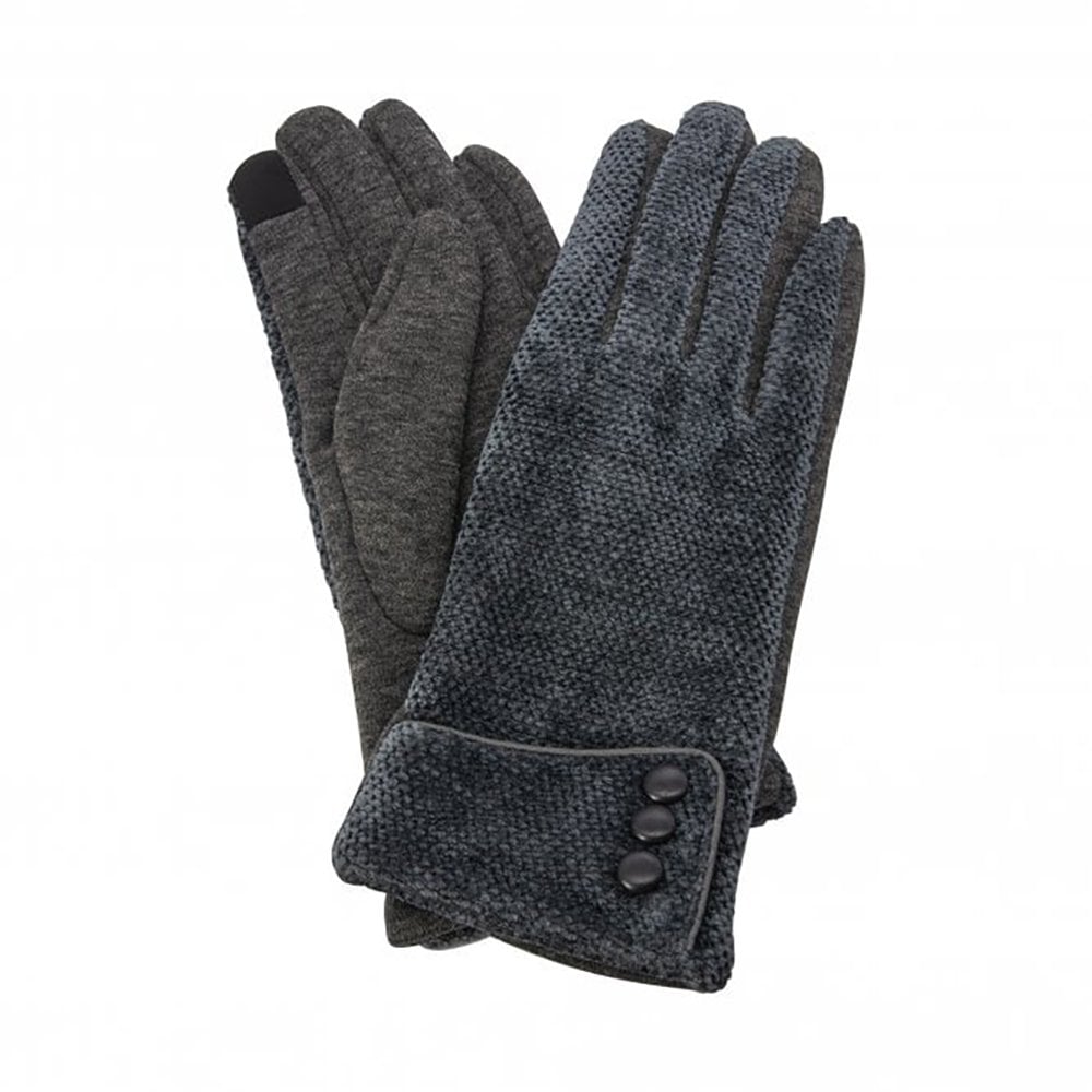 Charcoal Grey Soft Chenille Ladies Gloves