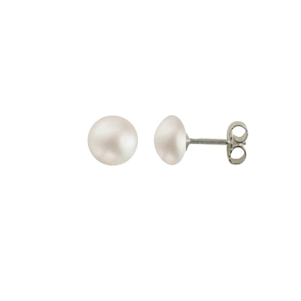 Ethereal 8mm White Austrian Pearl Stud Pierced Earrings