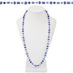 Sapphire Shore Czech Glass 36 Inch Silver Tone Beaded Necklace