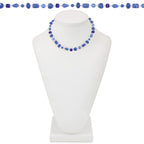Sapphire Shore Czech Glass 18 Inch Silver Tone Beaded Necklace