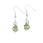 Debutante Rutilated Quartz Semi Precious Silver Tone Drop Pierced Earrings