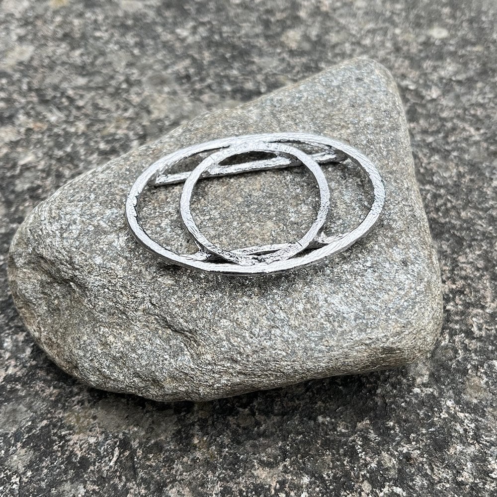 Rhodium Ovals Sarong Scarf Ring