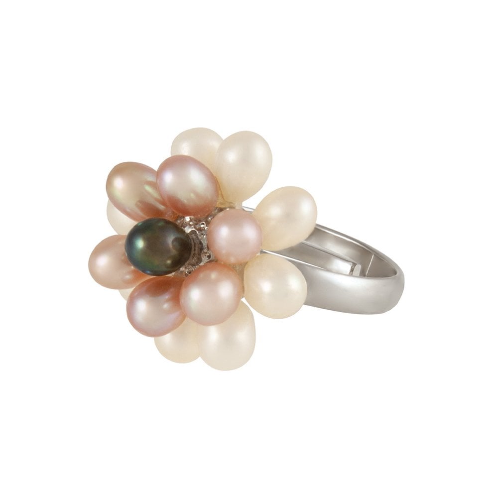 Lilac Multi Freshwater Fleur Pearl Adjustable Cluster Ring