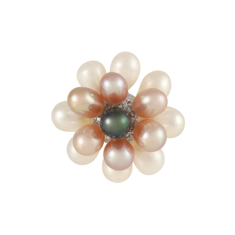Lilac Multi Freshwater Fleur Pearl Adjustable Cluster Ring