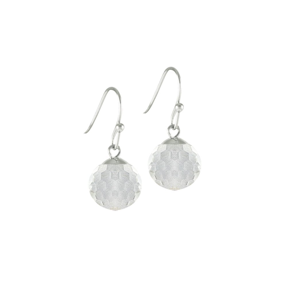 Belgravia Crystal Disco Ball Stainless Steel Tone Drop Pierced Earrings