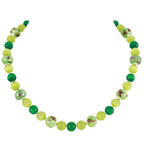 Vista Shades of Green Silver Tone Beaded Necklace