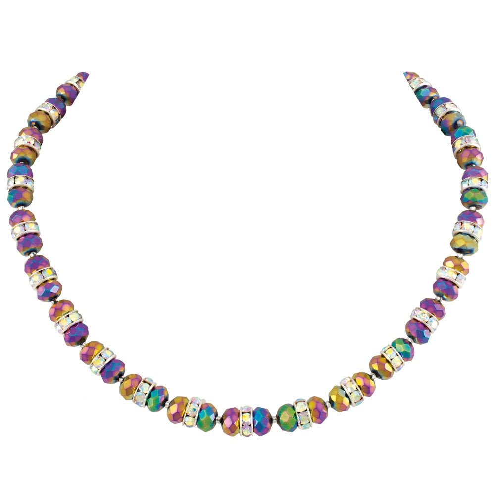 Astrology Rainbow Crystal Statement Beaded Necklace