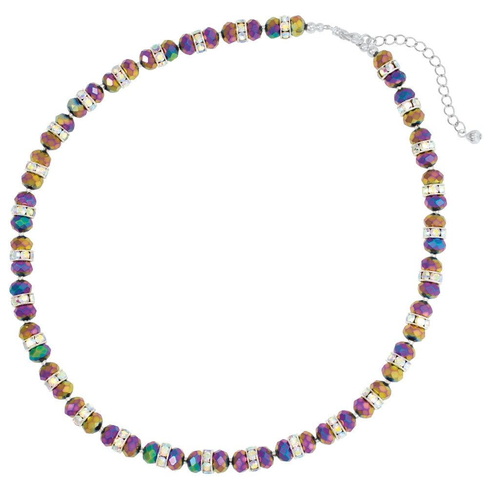 Astrology Rainbow Crystal Statement Beaded Necklace