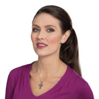 Devotion Paua Shell Silver Tone Cross Pendant