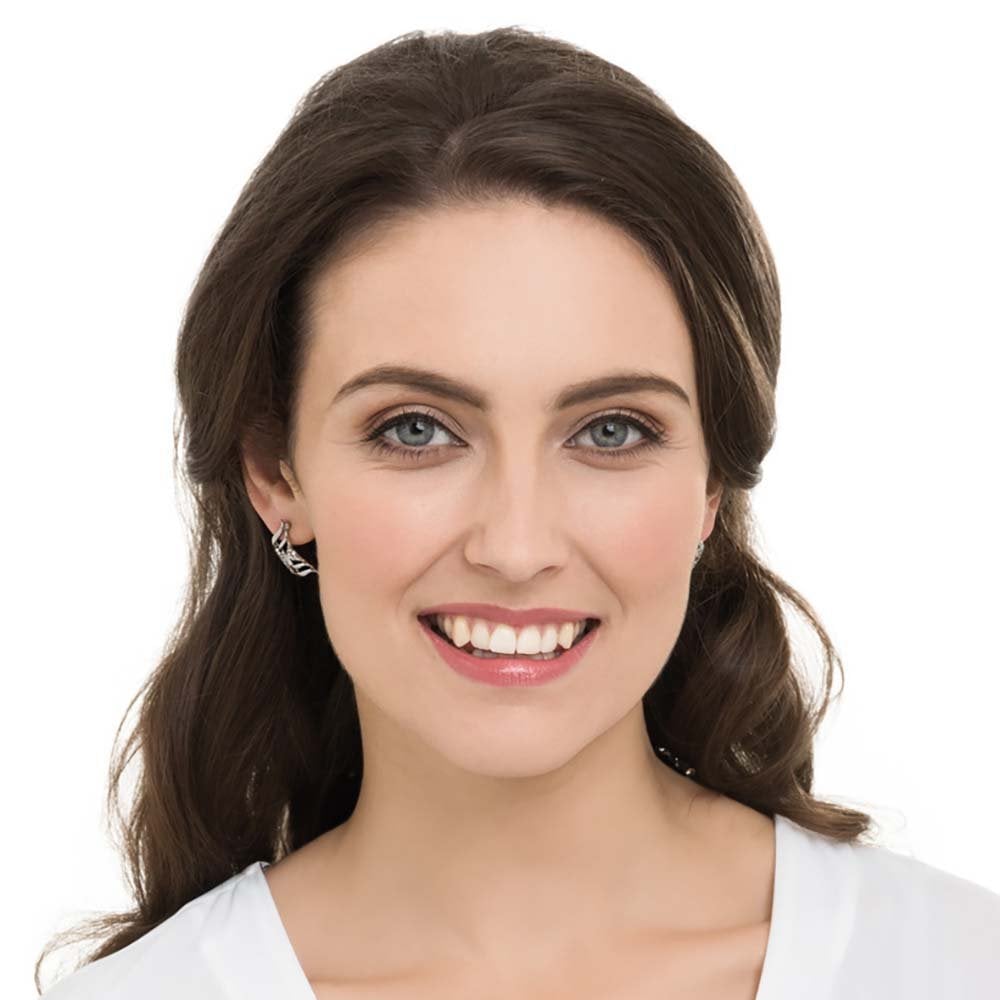 Andromeda Clear Crystal Silver Tone Stud Pierced Earrings