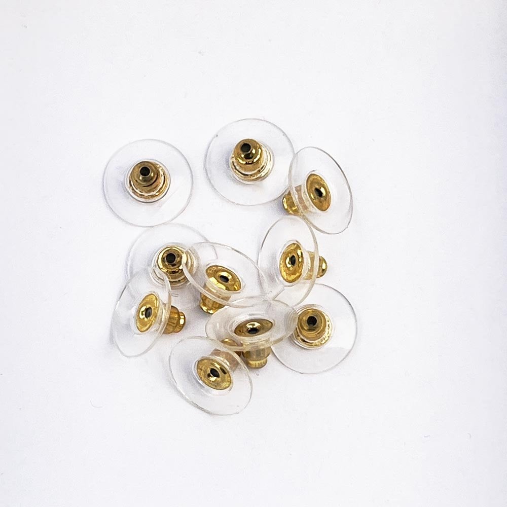 18ct Gold Plated Disc Clutch Earring Backs (Pack of 5 Pairs)