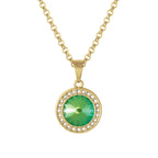 Viva Ultra Green AB Austrian Crystal Gold Tone Pendant