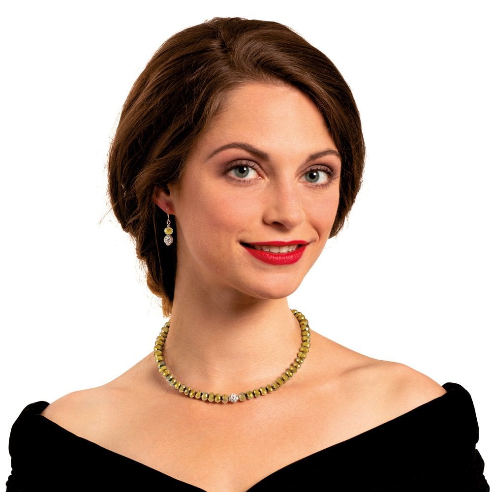 Majestic Gold Crystal Statement Beaded Necklace