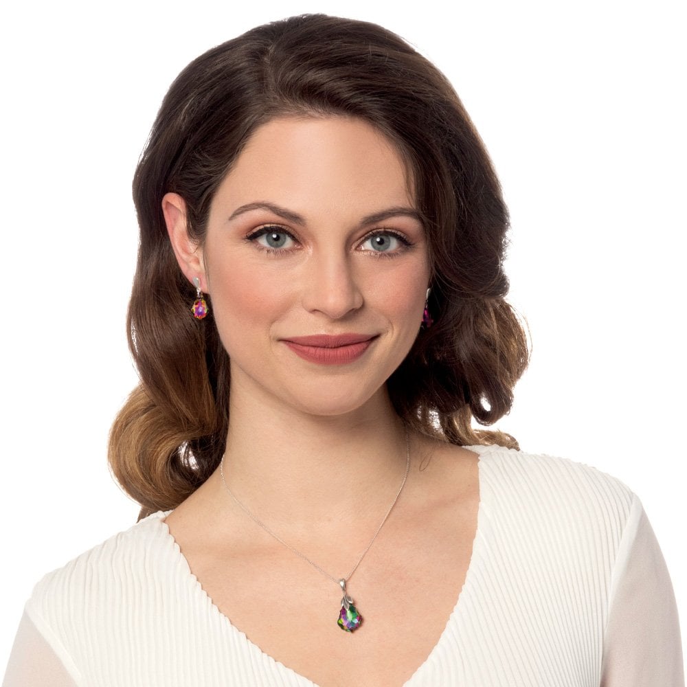 Baroque Electra Austrian Crystal Sterling Silver Pendant Necklace