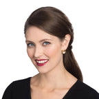 Bliss Fuchsia Pink Austrian Crystal Gold Tone Stud Pierced Earrings