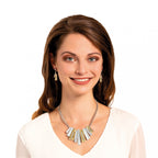 Contempo Gold and Silver Crystal Statement Necklace