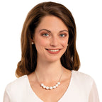 Viscountess White Shell Pearl Silver Tone Necklace